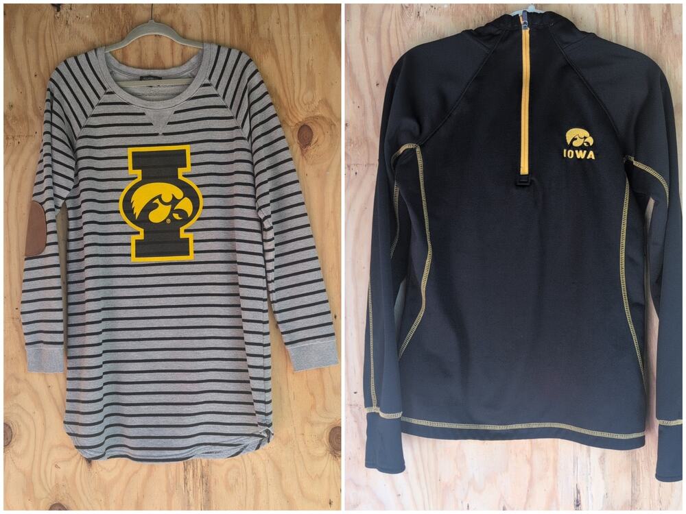 Iowa Hawkeyes Football Bundle (2) Tops Women's Large/XLarge